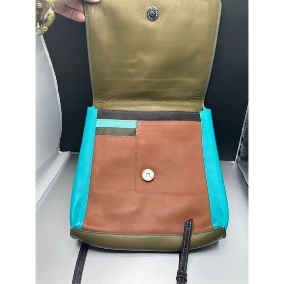 Mywalit Leather Crossbody Travel Bag Multicolored Fall - Picture 4 of 12